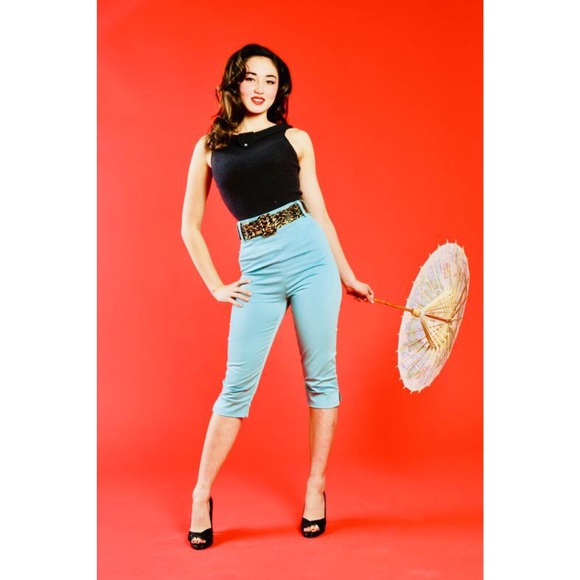 Turquoise Mint Rockabilly Pedal Pushers 